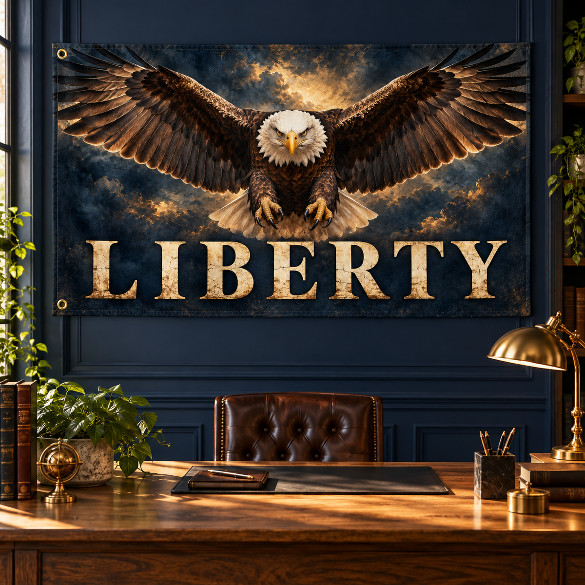 Liberty Banner — lifestyle room view