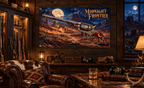 Midnight Frontier Banner in a refined western loadout room