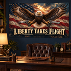 Liberty Takes Flight Banner — lifestyle view