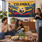 Illustrative lifestyle mockup of Colombia — Corazón de Cancha Banner