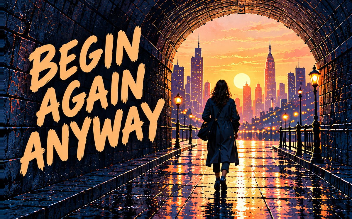 Begin Again Anyway banner artwork