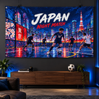 Japan / Night Match Banner displayed in a furnished interior; illustrative mockup. Display clips and props not included.
