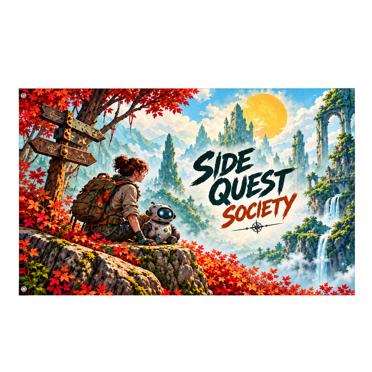 Side Quest Society Banner isolated on a transparent background