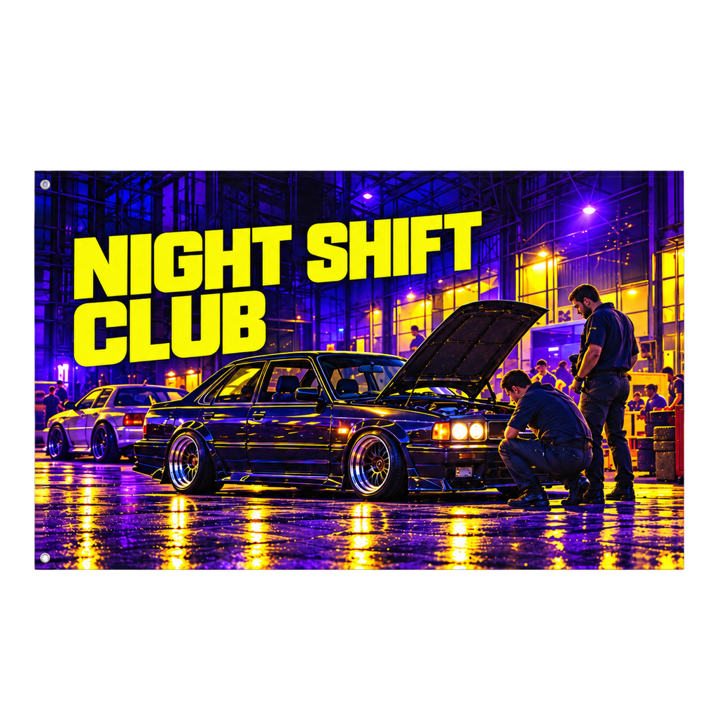 Night Shift Club Banner isolated on a transparent background