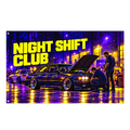 Night Shift Club Banner isolated on a transparent background
