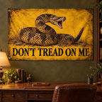 Don’t Tread on Me — Rustic Yellow Banner — lifestyle room view