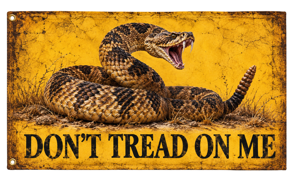Don’t Tread on Me — Rustic Yellow Banner — product view
