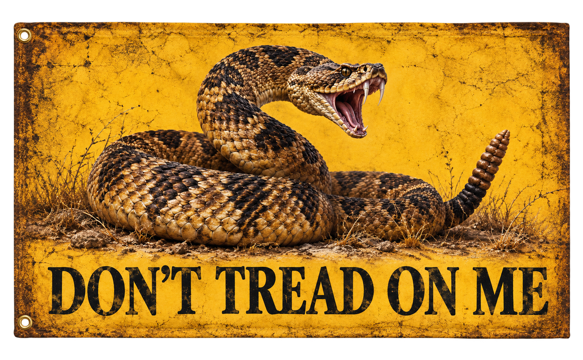 Don’t Tread on Me — Rustic Yellow Banner — product view