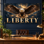 Liberty Banner — lifestyle room view