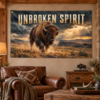 Unbroken Spirit Banner — lifestyle room view