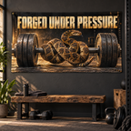 Forged Under Pressure Banner — lifestyle room view