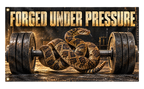 Forged Under Pressure Banner — product view